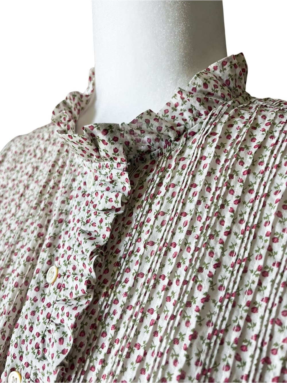DOEN Stanton Berry Bisou Floral Cotton Button Down Belted Midi Dress Small - Picture 7 of 13